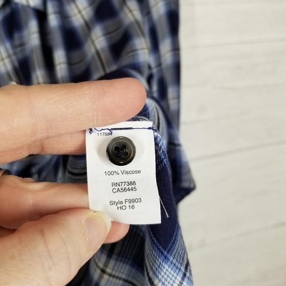 Madewell Central Plaid Top Transatlantic Blue XXS - Picture 6 of 8